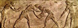 Athnes. Muse National Archologique. Bas-relief : scnes de palestre. (510 av. J.C.)