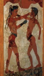 Athnes, Muse National Archologique. Gant de boxe, perruque bleue...