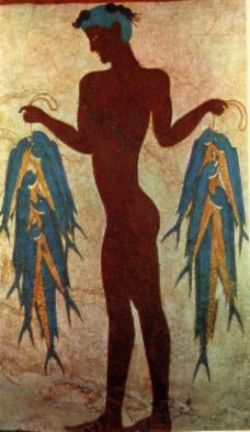 Athènes. Musée National Archéologique. Fresque du pêcheur.